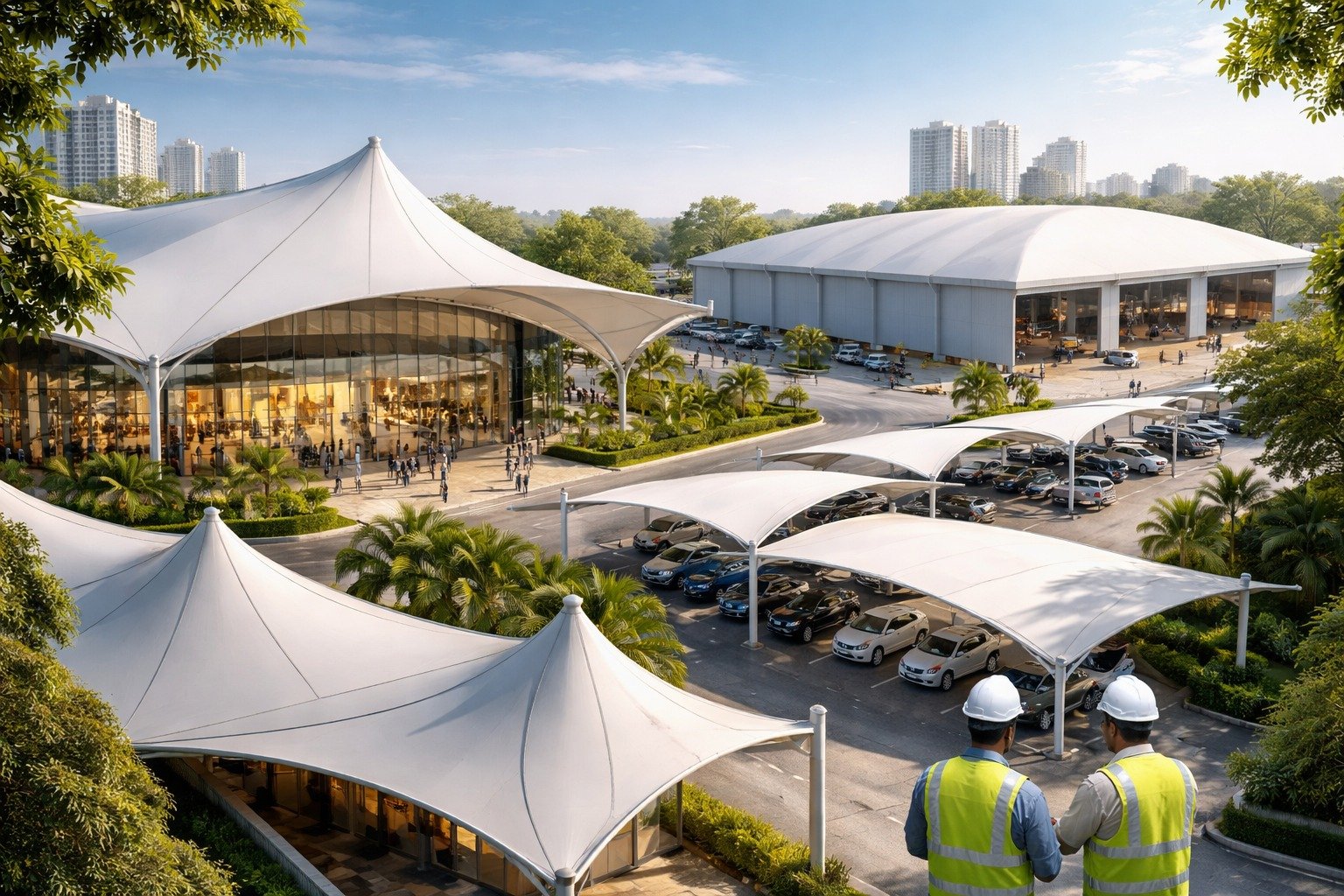 Best Applications of Tensile Roofs in Commercial & Industrial Projects in India  
